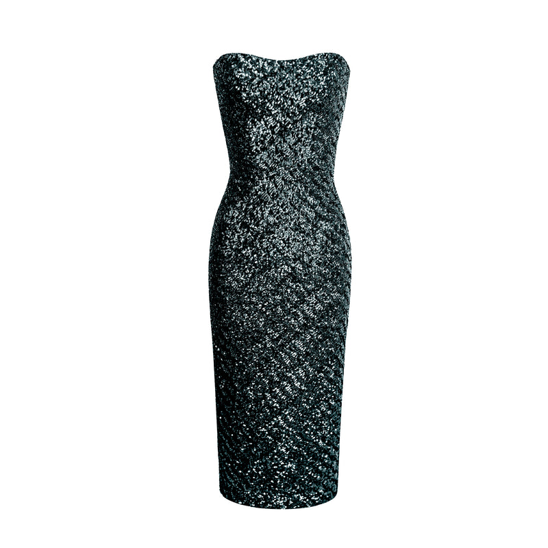 Dempsey Dress - Lined in Silk CDC - Graphite Sequin