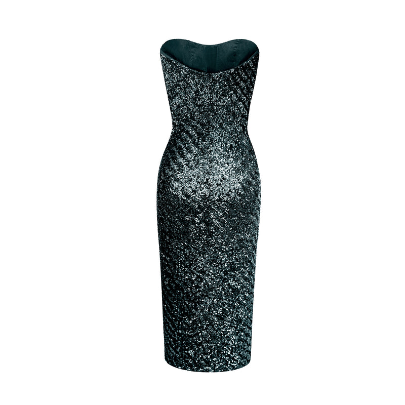 Dempsey Dress - Lined in Silk CDC - Graphite Sequin