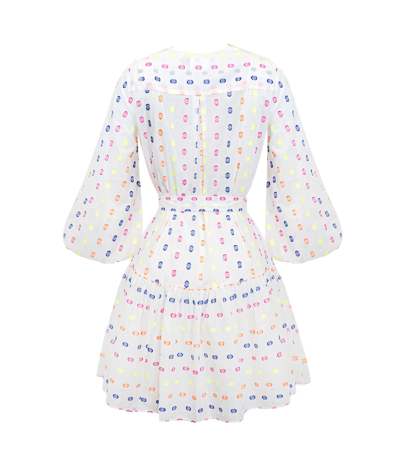 Renee Dress Mini - Neon Dot