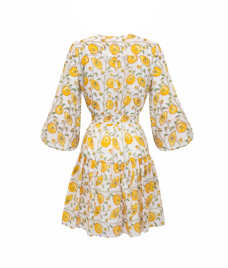 Renee Dress Mini - Yellow Floral