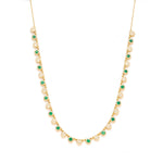 Diamonds and Emeralds in Yellow Gold Necklace