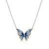 Ombre Blue Sapphire and Diamond Butterfly Necklace
