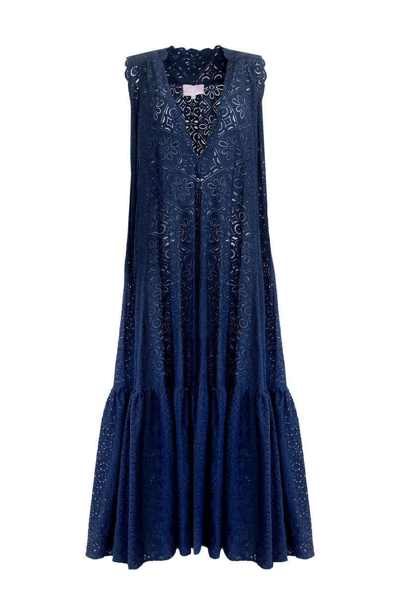 Aliett Maxi Sleeveless Dress - Navy Lace