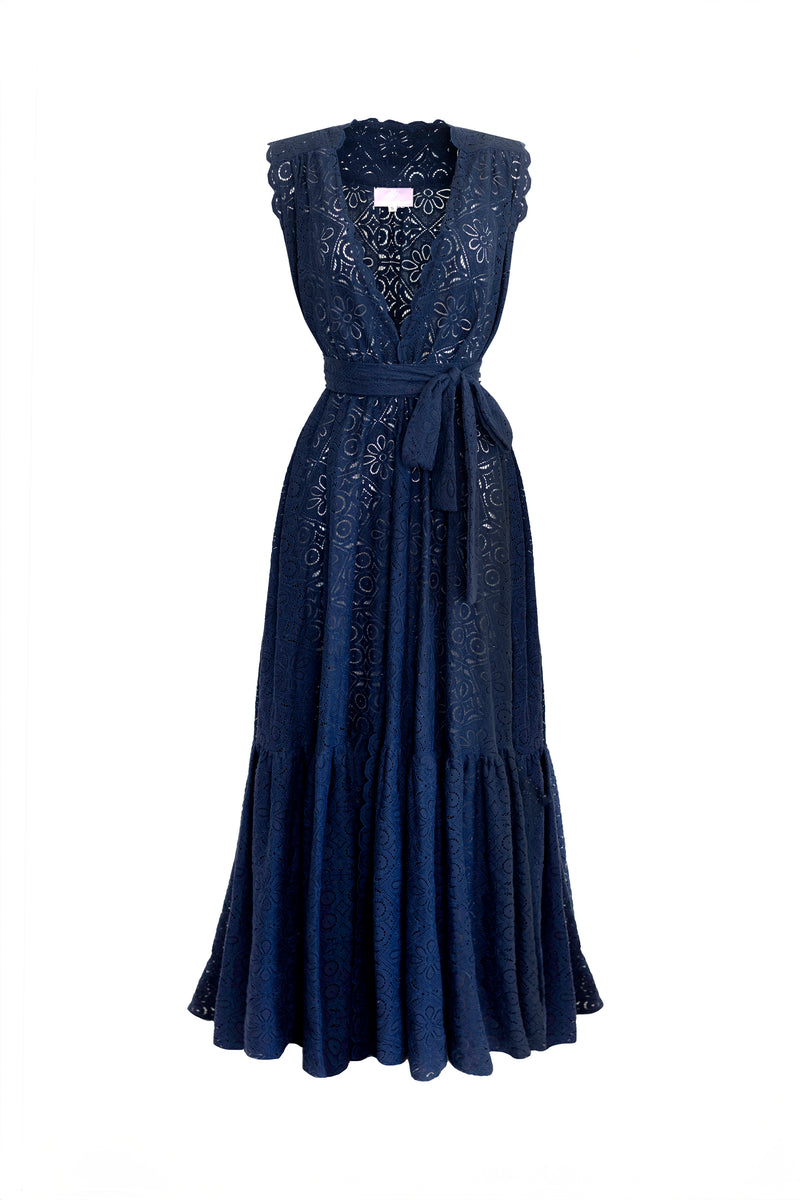 Aliett Maxi Sleeveless Dress - Navy Lace