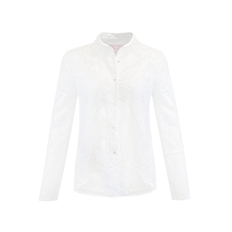 Garcon Shirt - Cotton - White/White Emb