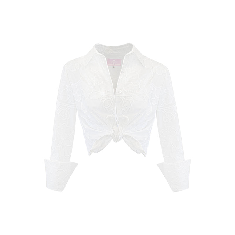 Garcon Shirt - Cotton - White/White Emb