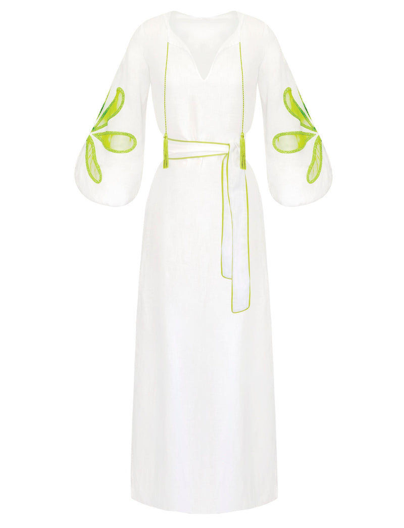 knee length dresses for ladies Daisy Long Dress w/ Sleeves (Linen)