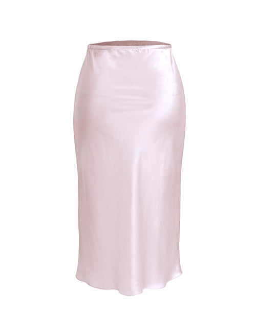 Slip Skirt -30mm Silk Charmeuse - Powder