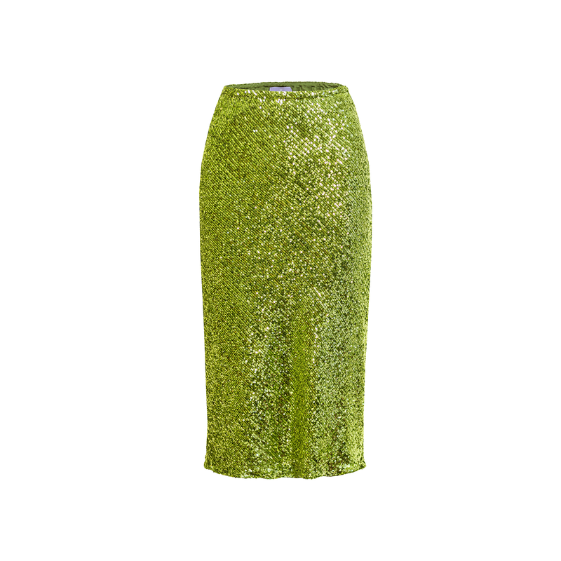 Slip Skirt - Sequin Green