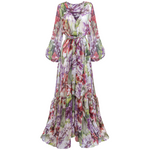 Aliett Maxi Dress with Matching Slip - Rojo Violeta