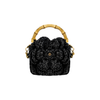 Baby Crochet Flower Bag w/ Beading- Nat/Black