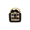 Baby Crochet Flower Bag w/ Beading- Nat/Black