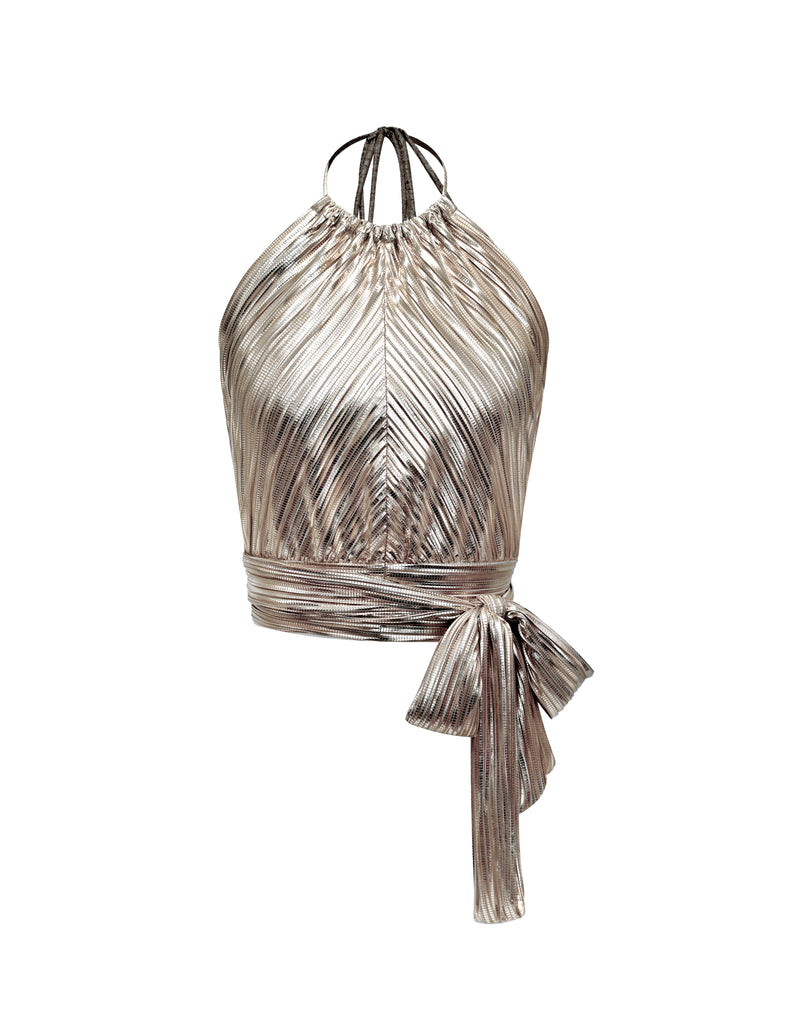 Bardot Top - Plisado Gold or Silver