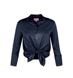 Garcon Shirt -Stretch Silk Charmeuse - Midnight