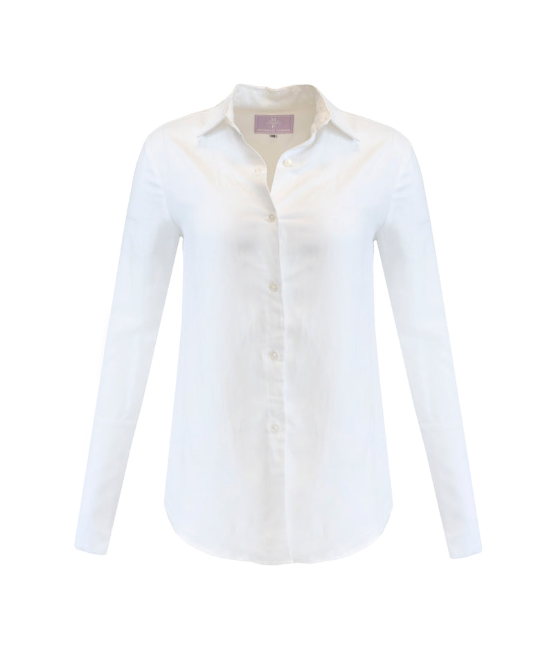 Garcon Shirt - Cotton Stretch Poplin -Optic White