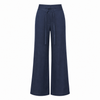 Drawstring Pant Linen Side Stripe - Midnight | Michelle Farmer