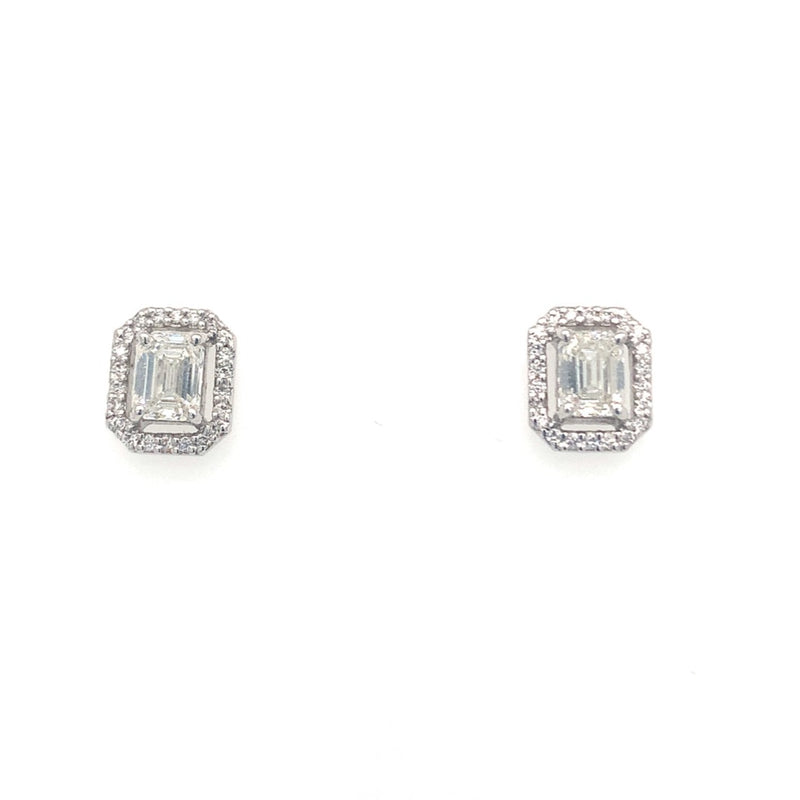 Emerald Cut Diamond Earrings