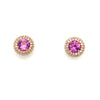 Round Pink Sapphire Studs