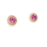 Round Pink Sapphire Studs