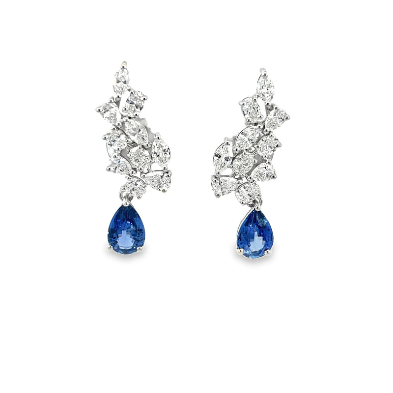 Earring - Sapphire and Diamond