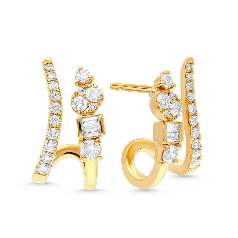 Earring - Snake Post Earring with Diamonds