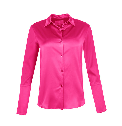 Garcon Shirt Stretch Silk Charmeuse - Hot Pink