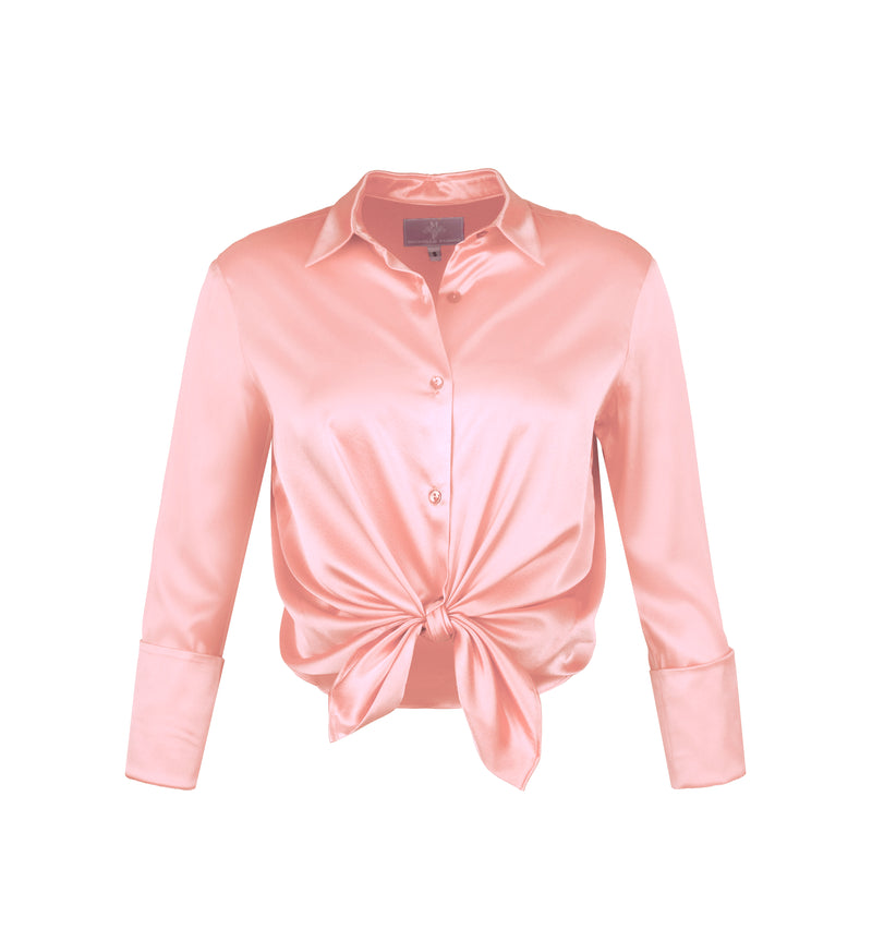 Garcon Shirt - Stretch Silk Charmeuse - Pear Blossom