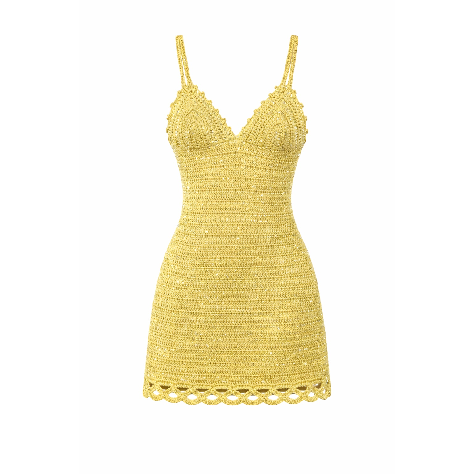 Apple Pie Crochet Dress- Butter Yellow/Sequins Butter Yellow / 2/Medium