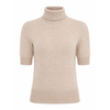 Maleya S/S Cashmere Turtleneck-Light Beige | Michelle Farmer