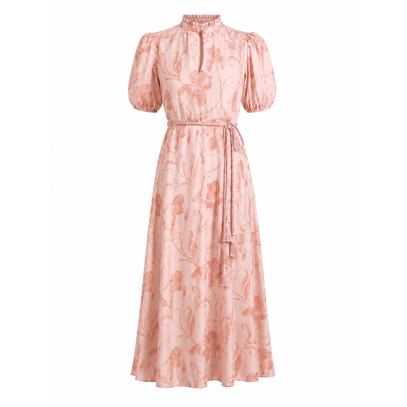 oceanus dress Dress- Iris Blush – Michelle Farmer over beadwork and a Color:Black Croco Patent Talia Rylee Asymmetrical Babydoll Dress |