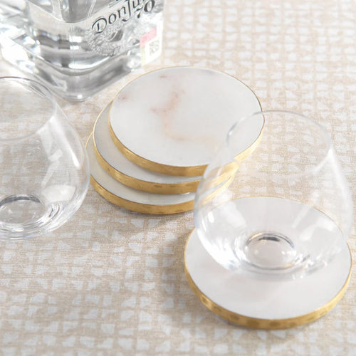 Marmo Set of 4 Marble Coasters - Round