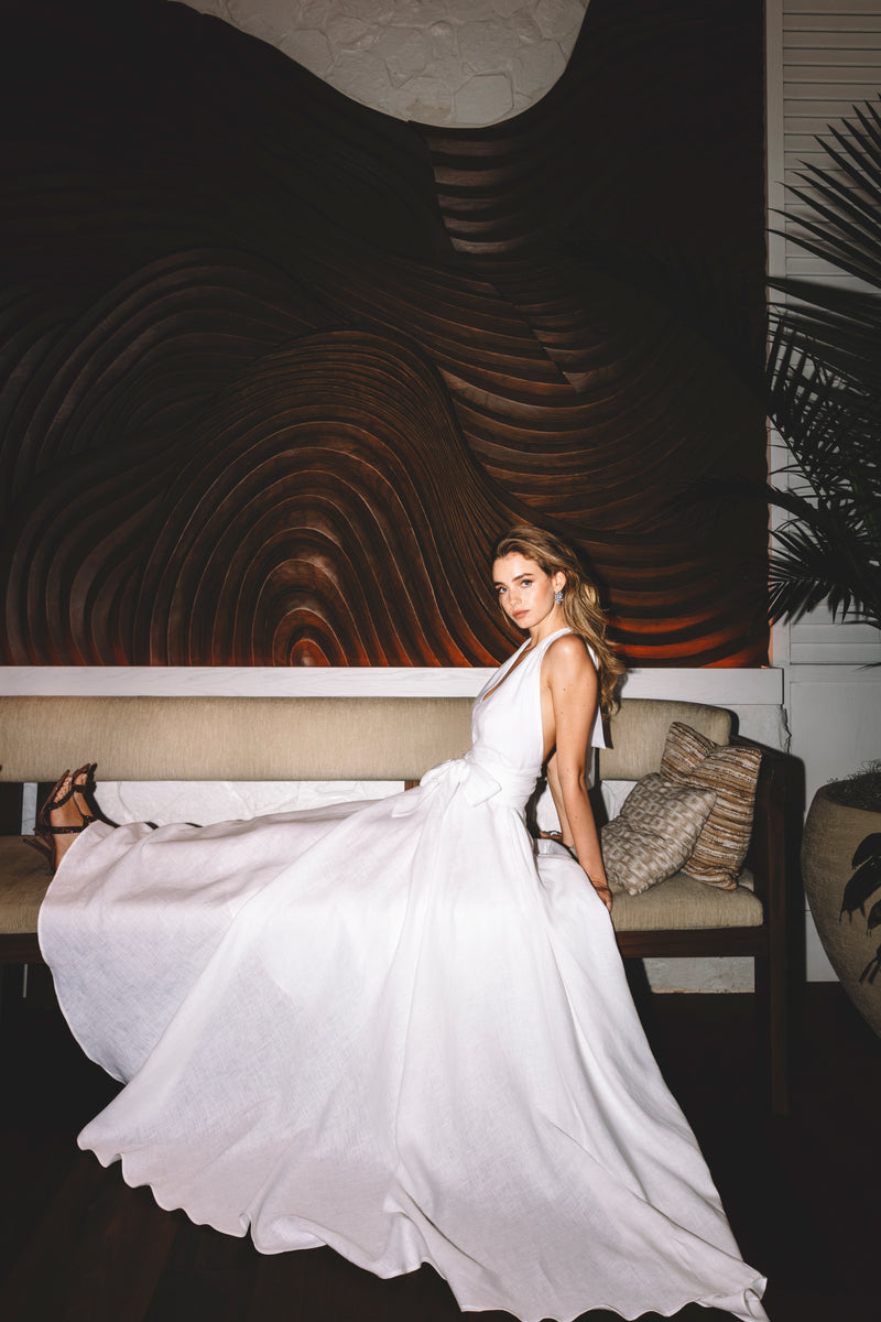 Monroe Dress - Linen Navy