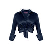 Garcon Shirt -Stretch Silk Charmeuse - Inky