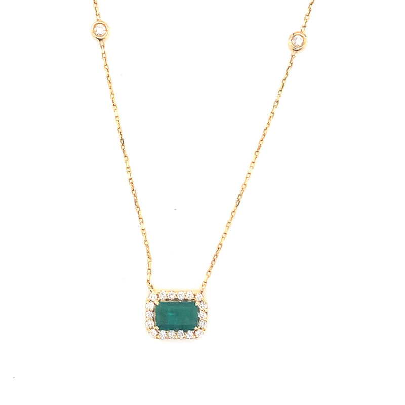 Horizontal Emerald with Diamonds