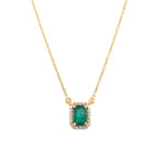 Rectangle Emerald with Diamonds