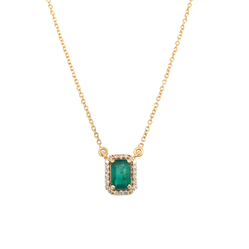 Rectangle Emerald with Diamonds
