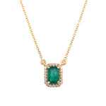 Rectangle Emerald with Diamonds