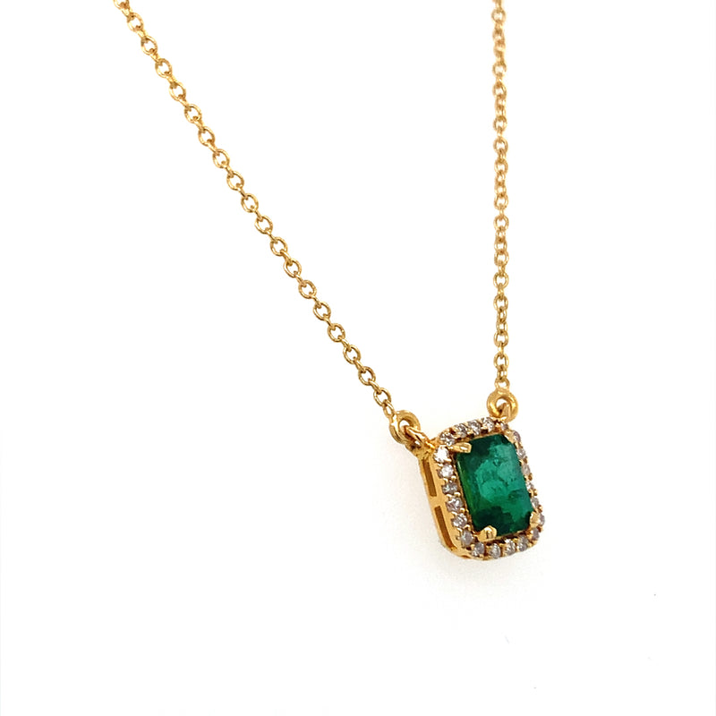 Rectangle Emerald with Diamonds