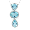 3 Drop Necklace Aquamarine, Sapphire and Diamond