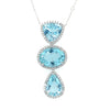 3 Drop Necklace Aquamarine, Sapphire and Diamond