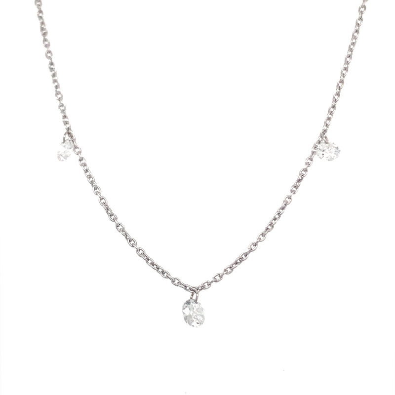 3 Briolette Diamond Necklace
