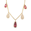 Rubellite Drops and Pave Drops Necklace