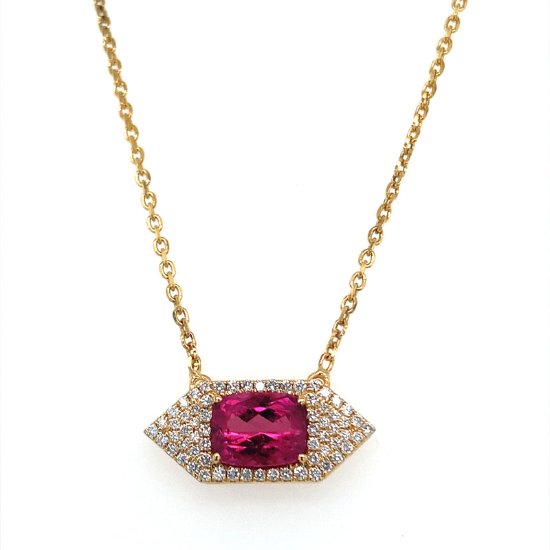 Geometric Pave with Rubellite