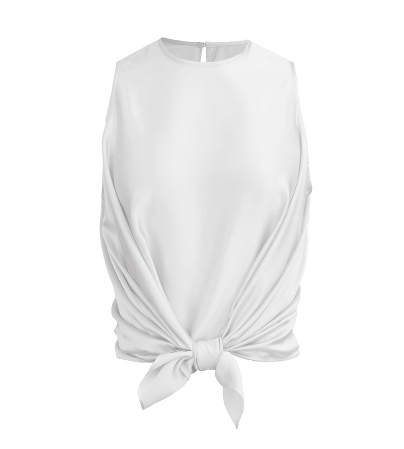 Lauren Top Silk Charmeuse - Optic White