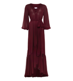 Aliett Maxi Dress Single Layer Heavy Chiffon - Burgundy