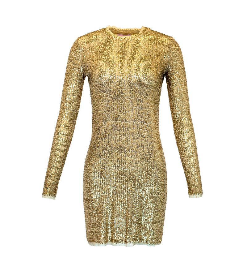 Jane Dress in Gold Sequin