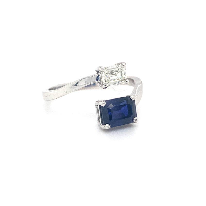 Sapphire and Diamond Wrap ring