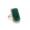 Carved Floral Emerald Ring