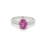 Oval Pink Sapphire diamond band