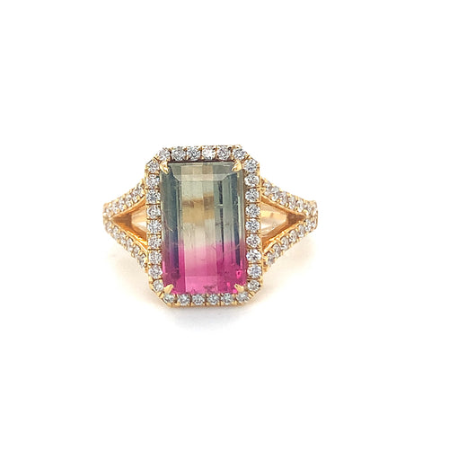 Rectangle Watermelon Tourmaline